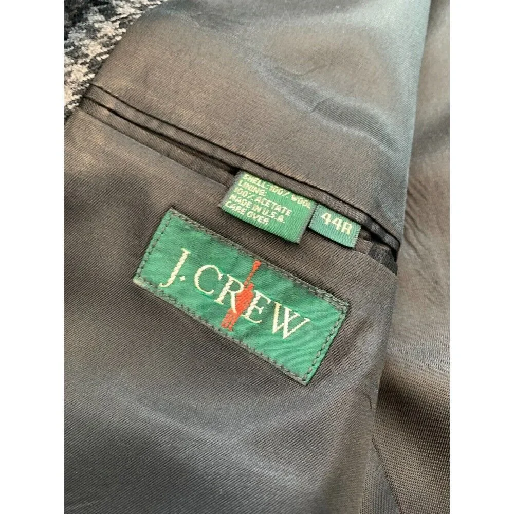 J Crew Oarsman Tweed Blazer Mens 44R Wool Houndstooth Jacket Sportcoat